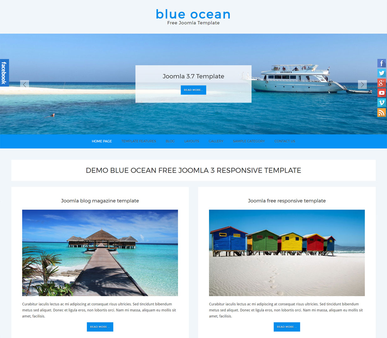 Blue Ocean Joomla 3 FlexSlider fully responsive slideshow